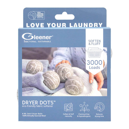 Gleener Dryer Dots Fabric Softener Eco-Friendly Dryer Balls 4 Pack - 012263