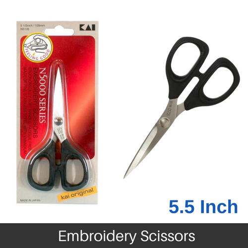 KAI Embroidery Scissors Soft Handle 140mm (5.5"Inch) Model N5000 Series - 018641