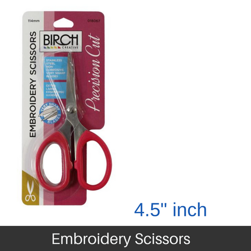 BIRCH Embroidery Scissors S/Steel Blades Large Handle 114mm (4.5"Inch) - 018067