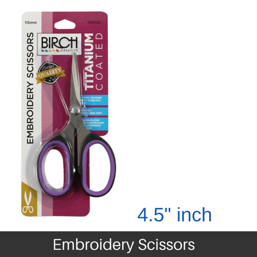 BIRCH Embroidery Scissors Titanium Coated Stainless Steel Blades 115mm (4.5"Inch ) - 018130
