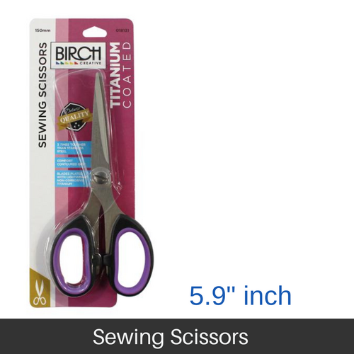 BIRCH Sewing Scissors Titanium Coated Stainless Steel Blades 150mm (5.9"Inch ) - 018131