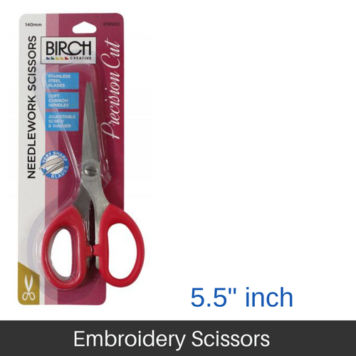 BIRCH Needlework Scissors S/Steel Blades Soft handle 140mm (5.5"Inch) - 018502