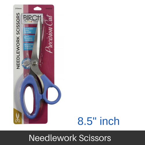 BIRCH Needlework Scissors S/Steel Blades Soft handle 215mm (8.5"Inch) - 018503