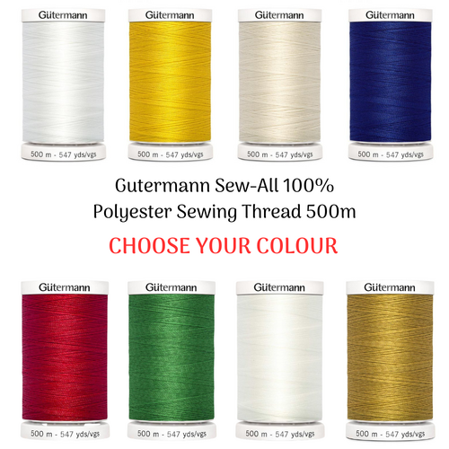Gutermann Sew-All 100% Polyester Sewing Thread (500m) - Choose Colour