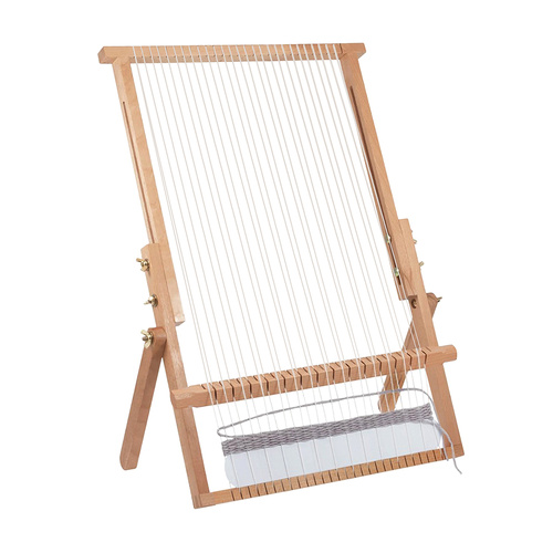 Adjustable Weaving Loom In Natural Wood Finish Includes Construction Frame & Shuttle "BIRCH" | 24.5 x 20cm | - 020305