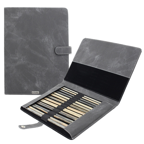 Lykke Straight Knitting Needle Faux Denim Set 14" 12 Piece Set 35.5cm Length | Grey Denim | 031540