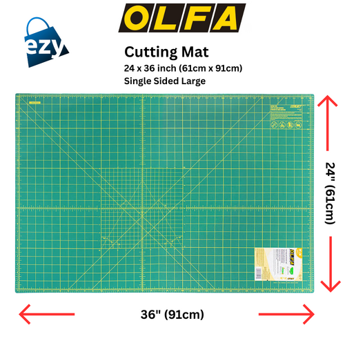 Olfa Cutting Mat 24 x 36 inch Single Sided Large (61cm x 91cm) Crafts & Sewing Green - OL4126