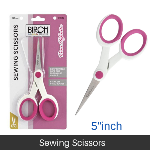 BIRCH Sewing Scissors Viva Infinite S/Steel Blades Comfort Handle 127mm (5."Inch) - 018932