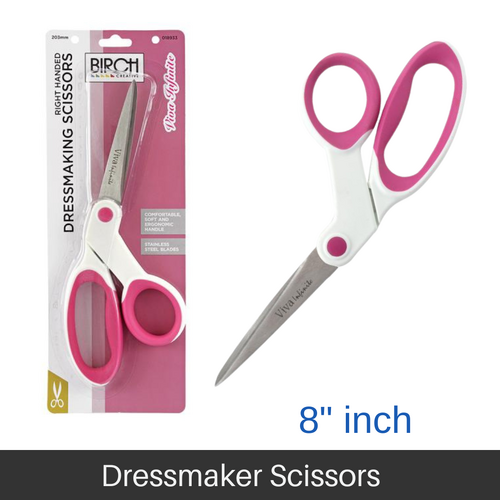 BIRCH Dressmaker Sewing Scissors Viva Infinite S/Steel Blades Comfort Handle Right Handed 203mm (8."Inch) - 018933