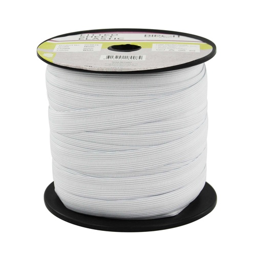 Birch Elastic Fitted Sheet 18mm x 100m White 100% Polyester Quality Elastic Bulk Roll - 009675