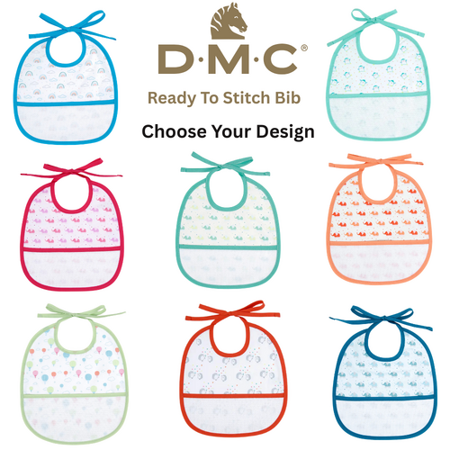 DMC Ready-To-Stitch Bib - 3MTH-14CT AIDA 22x25cm Suggested Method Cross Stitch - 119191