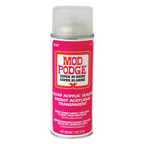 PLAID Mod Podge Super High Shine Clear Finish Top Coat Acrylic Sealer Spray 11 Oz  - 901450