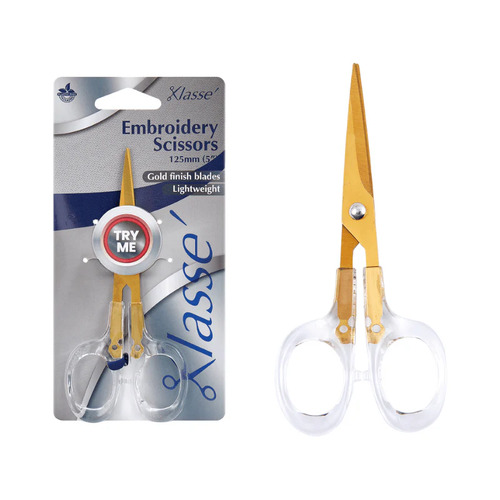 Klasse Embroidery Scissors With Transparent Handle Stainless Steel 125mm (5"Inch) - BK2005.CLR