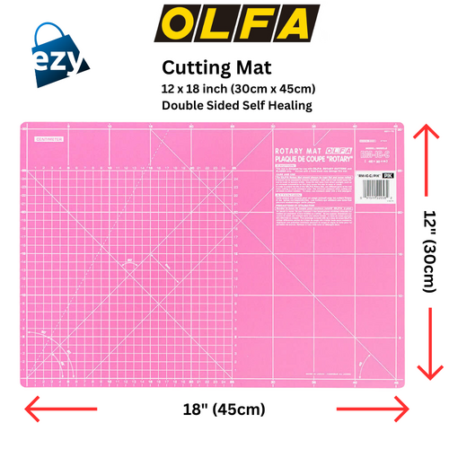 Olfa Cutting Mat Double Sided Self Healing Small 30cm x 45cm (12x18in) PINK - OL4173