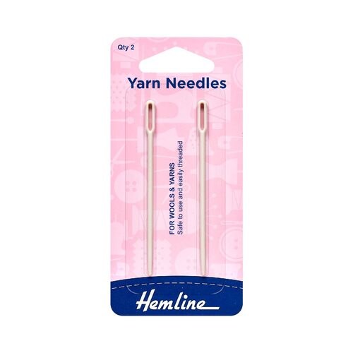 Hemline Yarn Needles Large Eye 211 Plastic 75mm - 2 Pack