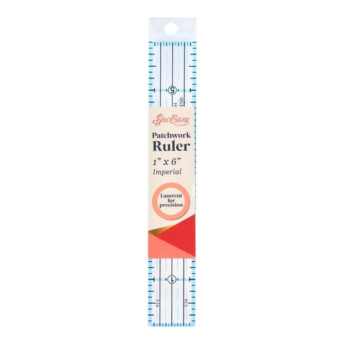 Sew Easy Patchwork Ruler - 1" x 6"in Imperial and Metric Quilters, Sewing - 057013