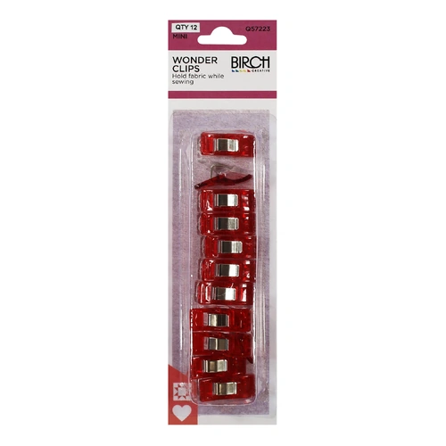 BIRCH Wonder Clips Small 12 Pack Q57223 - Red