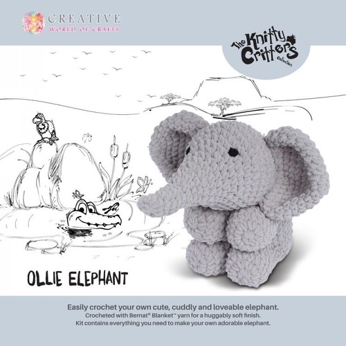 The Knitty Critters Collection Crochet Kit 036088 - Ollie Elephant