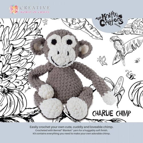 The Knitty Critters Collection Crochet Kit 036088 - Charlie Chimp