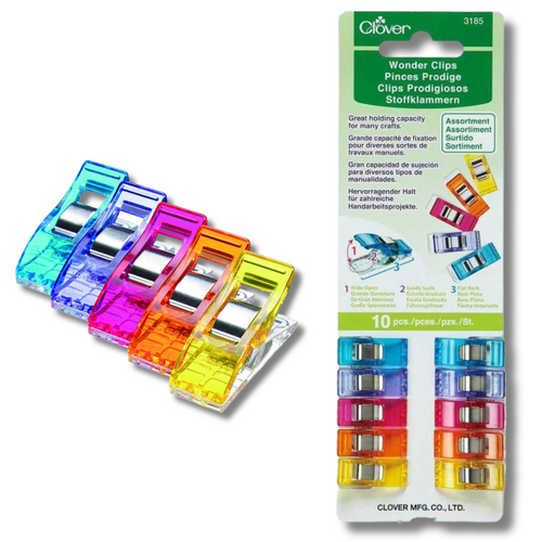 CLOVER Wonder Clips 10 Pack Small Art No. 3185 - ASSORTED
