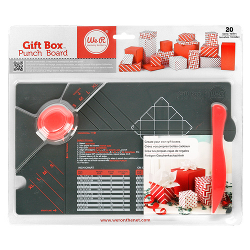 We R Memory Keepers Gift Box Punch Board Red - 713340