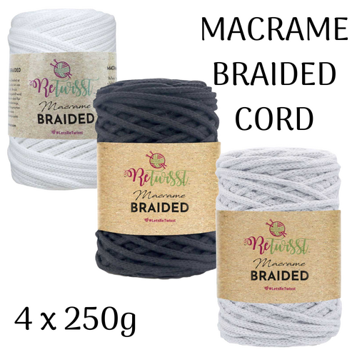 4 x 250g Retwisst Macrame Braided Cord 4mm