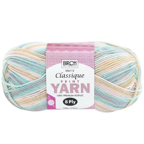Birch Classique Yarn 100% Acrylic 100g Ball 8ply - Parfait Blush