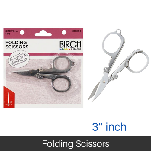 BIRCH Folding Scissors Compact and Handy Size 75mm ( 3"Inch ) - 018000