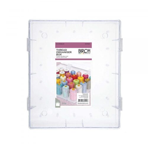 BIRCH Thread Organiser Box Storage 30 Spools Holds Various Sizes Stackable - Clear