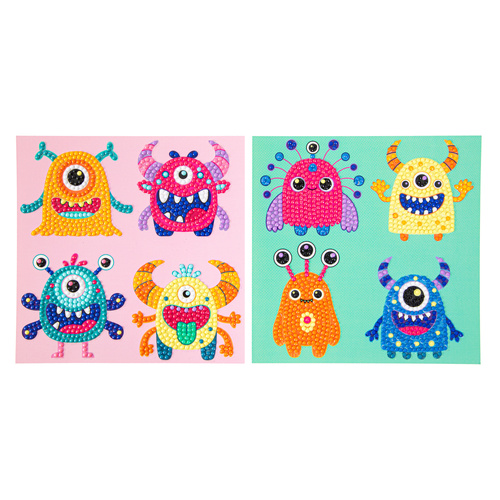 Dotzies Dotz By Number Diamond Dotting Kit 15cm x 15cm - Tiny Monsters 2