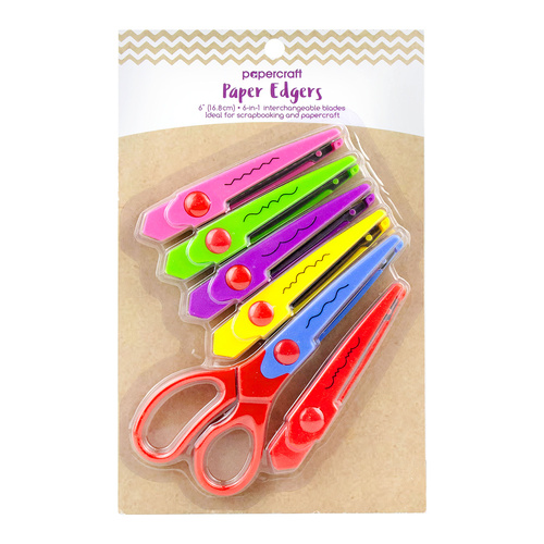 Paper Edgers Scissors Papercraft 6-in-1 Interchangeable Blades | J9067