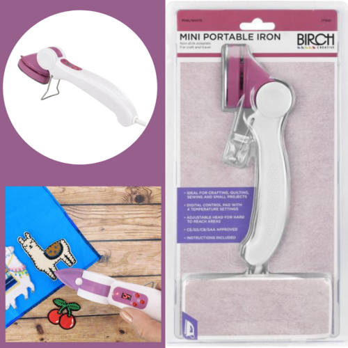 Birch Mini Portable Iron | Non Stick Soleplate | Ideal for Craft & Travel