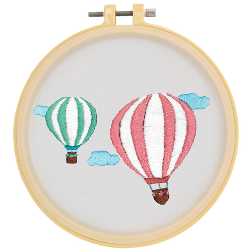 Make It Printed Embroidery Hand Stitching Kit 13.1 x 8cm - HOT AIR BALLOON 