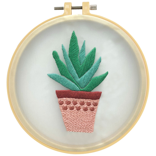 Make It Printed Embroidery Hand Stitching Kit 11.5 x 7.1cm - FLOWER POT