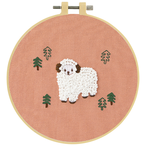 Make It Printed Embroidery Hand Stitching Kit 8.6 x 6.2cm - SHEEP 