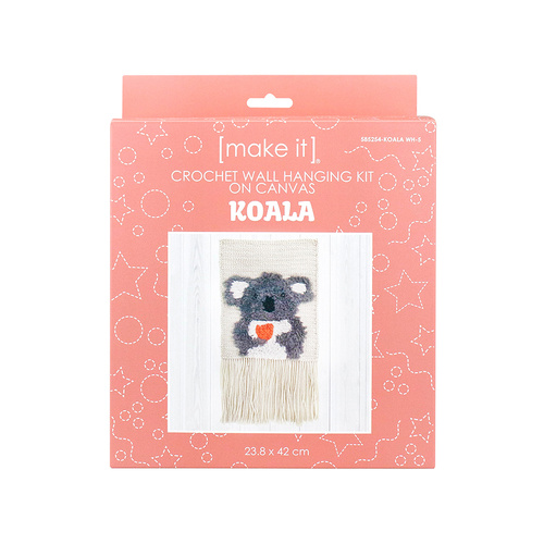 Make It Crochet Wall Hanging Kit 23.8cm x 42cm, Kids Fun Arts & Crafts 585254 - Koala Design