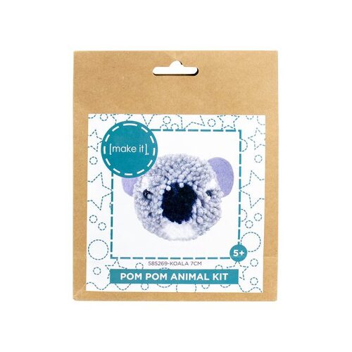 Make It Pom Pom Animal Kit 7cm, Kids Fun Arts & Crafts - Koala