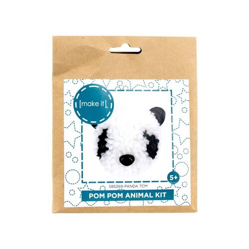 Make It Pom Pom Animal Kit 7cm, Kids Fun Arts & Crafts - Panda