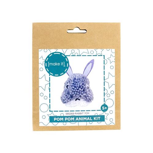Make It Pom Pom Animal Kit 7cm, Kids Fun Arts & Crafts - Rabbit