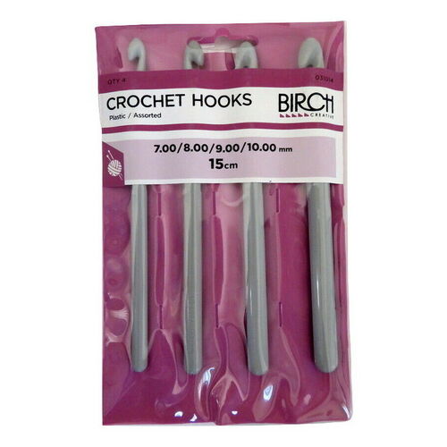 BIRCH - Large Jumbo Crochet Hook Set - 7.0,8.0,9.0,10.0mm - Plastic