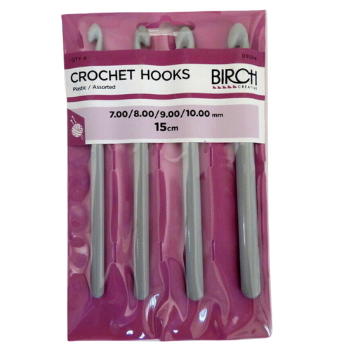  Large Jumbo Crochet Hook Set Plastic "BIRCH" | 7.0,8.0,9.0,10.0mm | - 031014