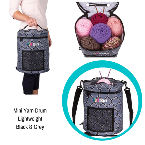 BIRCH Artbin Mini Yarn Drum Storage Large - Black & Grey