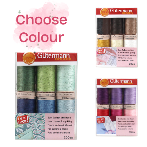 Gutermann Quilting Sewing Thread Set - 6 x 200m Reels - 731190 - CHOOSE YOUR COLOUR