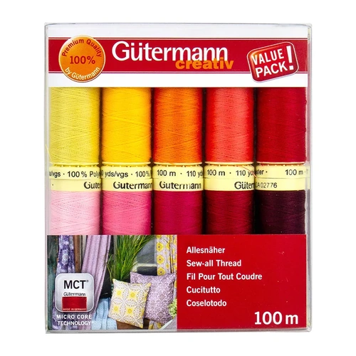 Gutermann Quilting Sewing Thread Set - 10 x 100m Reels - 734006 - COL 4