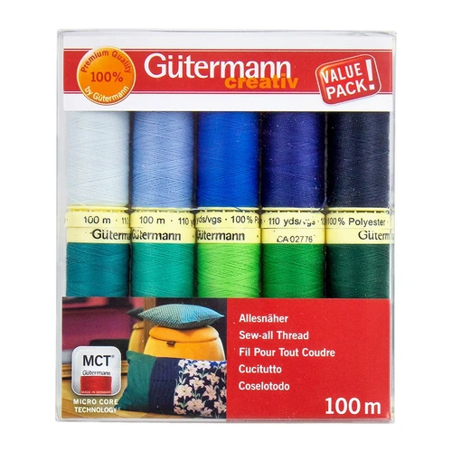 Gutermann Quilting Sewing Thread Set - 10 x 100m Reels - 734006 - COL 5
