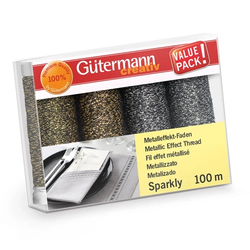 Gutermann Quilting Sparkly Sewing Thread Set - 4 x 100m Reels - 734366 - COL 1