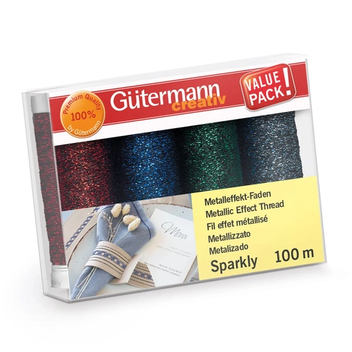 Gutermann Quilting Sparkly Sewing Thread Set - 4 x 100m Reels - 734366 - COL 2