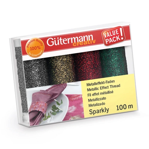 Gutermann Quilting Sparkly Sewing Thread Set - 4 x 100m Reels - 734366 - COL 3