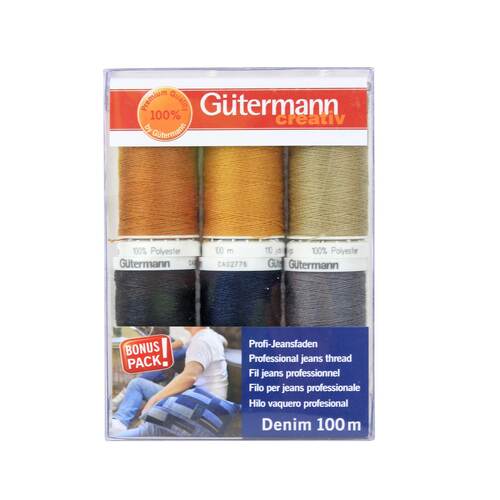Gutermann Denim Sewing Thread Set - 6 x 100m Reels - 731144