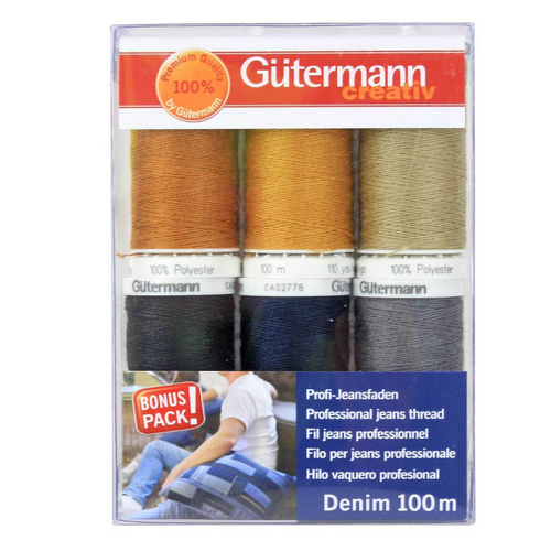 Gutermann Denim Sewing Thread Set - 6 x 100m Reels - 731144